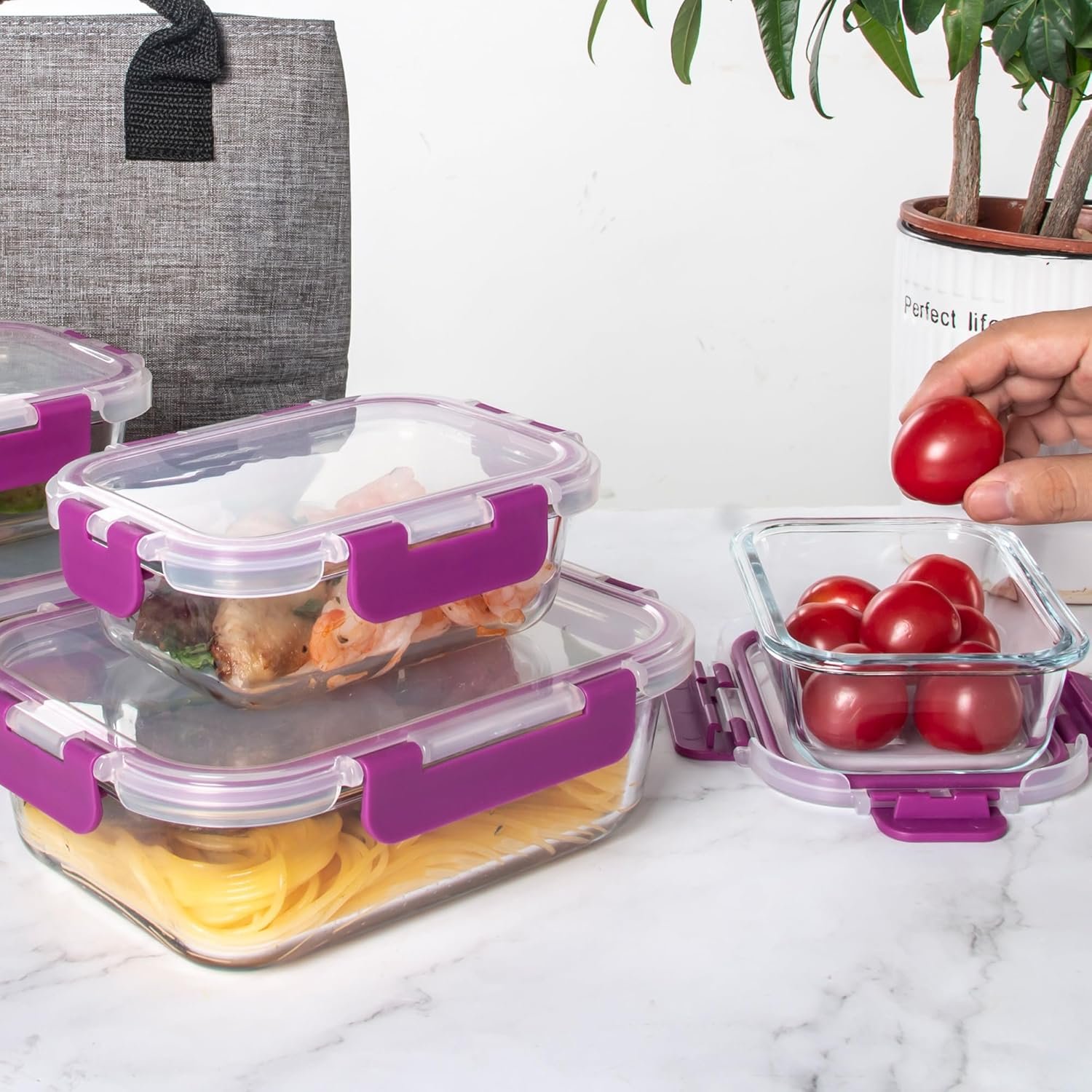 Juego de Recipientes de Cristal Herméticos (24 Piezas) | 12 Tápers + 12 Tapas Sin BPA, Aptos para Microondas, Horno y Lavavajillas - Image 3