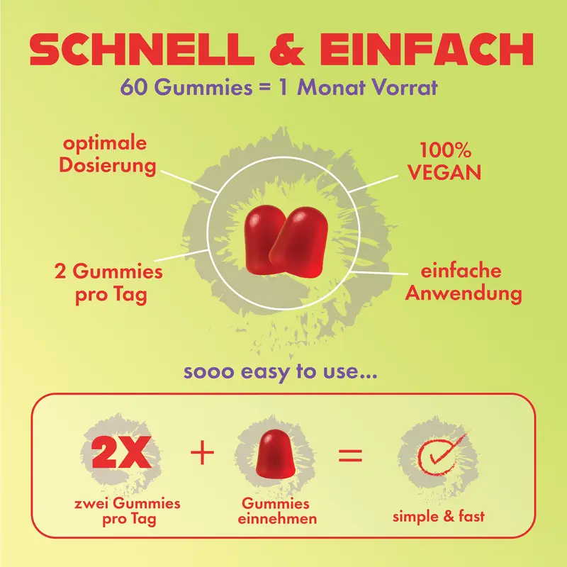 NUTORI - Premium Apfelessig Gummies - Tägliche Unterstützung für eine ausgewogene Ernährung - Mit Granatapfelsaftpulver, Rote-Bete-Pulver und Vitamin B6, B12, Folsäure & Jod - Image 4